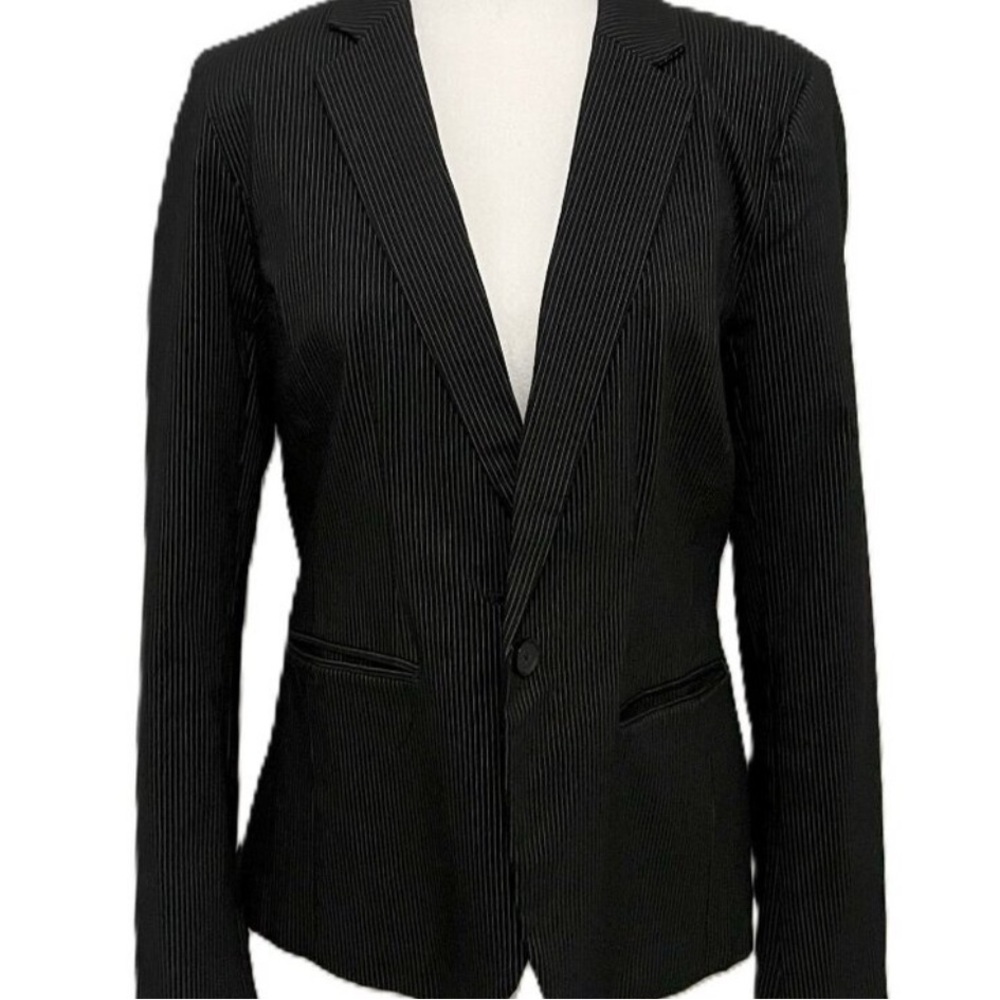 The Torie Jacket Black Pinstripe Blazer